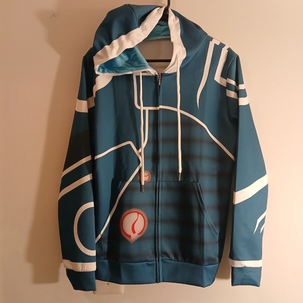 Magic The Gathering | Cosplay Halloween Costume Blue w/White Zip Up Hoodie M